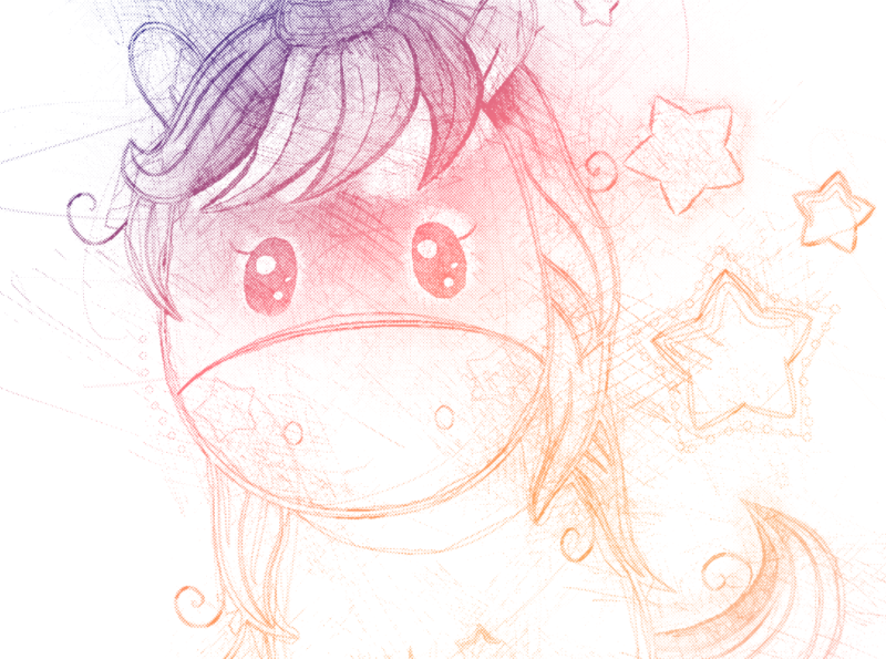 Dettaglio unicorno disegnato a matita
